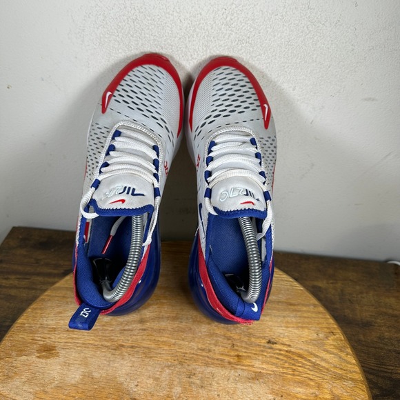 Nike Air Max 270 CW5855-100 White Red Blue Athletic Shoes Size 8 - Picture 3 of 8
